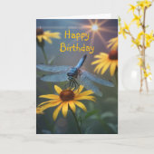 Dragonfly Karte (Gelbe Blume)