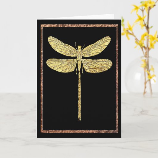 Dragonfly-Karte Karte (Gelbe Blume)
