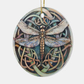 Dragonfly keltischer Knoten Keramik Ornament (Links)