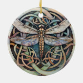 Dragonfly keltischer Knoten Keramik Ornament (Hinten)