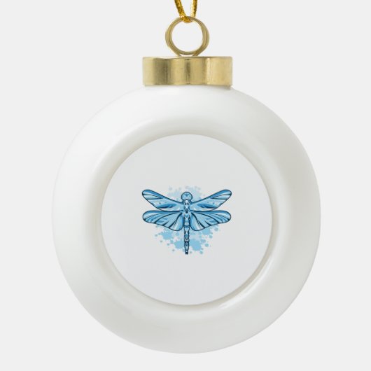 Dragonfly Keramik Kugel-Ornament (Vorderseite)