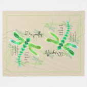 Dragonfly | Khaki Large Fleece Blanket (Vorderseite (Horizontal))