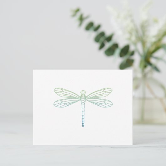 Dragonfly-Kontur Postkarte (Stehend Vorderseite)