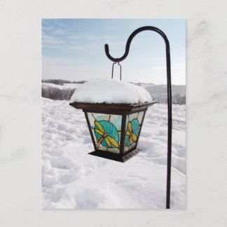 Dragonfly Lantern am Wintermorgen Postkarte
