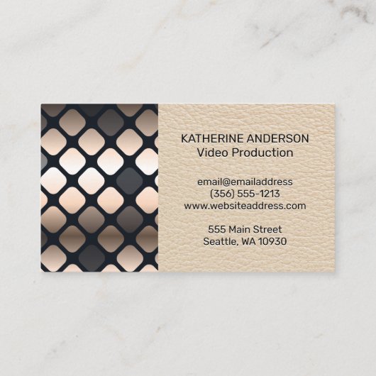 Dragonfly | Leder | Metallquadrat Visitenkarte (Rückseite)