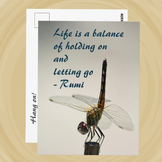 Dragonfly Life ist ein Zitat von Balance Rumi Postkarte
