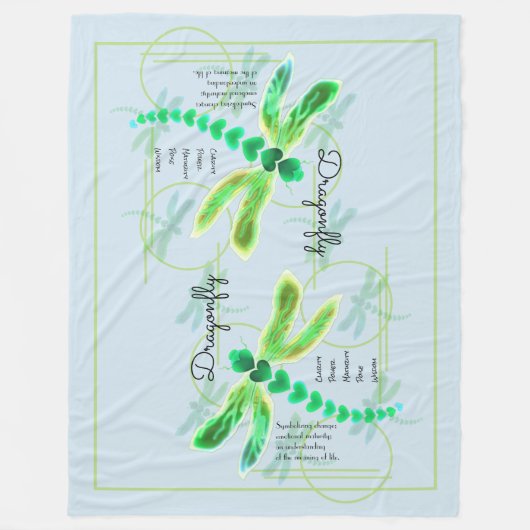 Dragonfly | Light Blue Fleecedecke (Vorderseite)