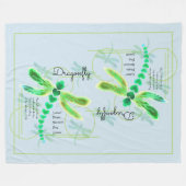 Dragonfly | Light Blue Fleecedecke (Vorderseite (Horizontal))