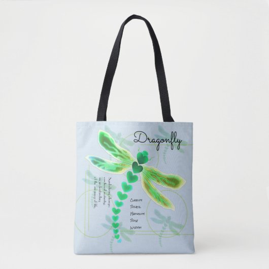 Dragonfly | Light Blue Tote Bag Tasche (Vorderseite)