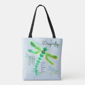 Dragonfly | Light Blue Tote Bag Tasche (Rückseite)