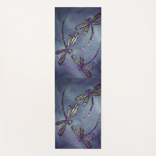 Dragonfly Lila Night Flit Bath Handtuch Set Yogamatte (Vorderseite)