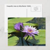 Dragonfly Lotus Postkarte (Vorne/Hinten)