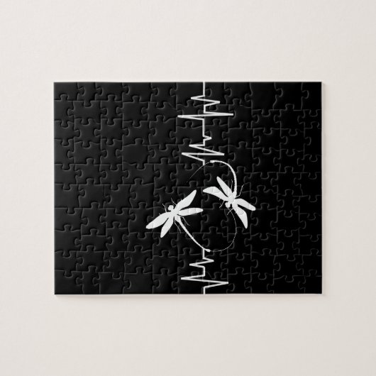 Dragonfly Lover Geschenk| Funny Dragonfly Heartbea Puzzle (Horizontal)