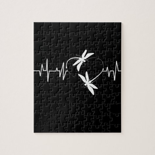 Dragonfly Lover Geschenk| Funny Dragonfly Heartbea Puzzle (Vertikal)