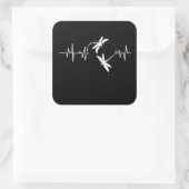 Dragonfly Lover Geschenk| Funny Dragonfly Heartbea Quadratischer Aufkleber (Tasche)