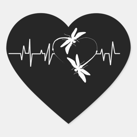 Dragonfly Lover Geschenk | Funny Dragonfly Herzsch Herz-Aufkleber (Vorderseite)