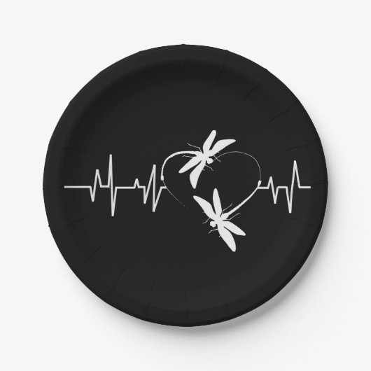 Dragonfly Lover Geschenk | Funny Dragonfly Herzsch Pappteller (Vorderseite)