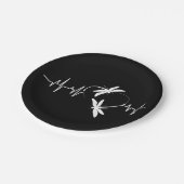 Dragonfly Lover Geschenk | Funny Dragonfly Herzsch Pappteller (Schrägansicht)