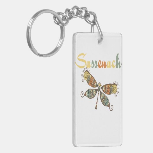 Dragonfly Lover Square Schlüsselanhänger (Vorderseite links)