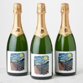 Dragonfly Lovers Artistic Dragonfly Schaumweinetikett (Flaschen)