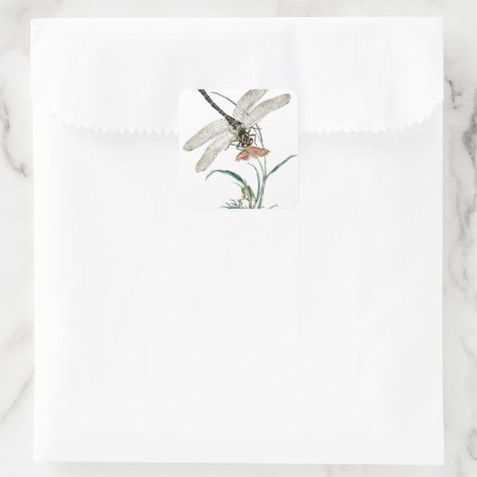 Dragonfly Magic Quadratischer Aufkleber (Tasche)