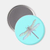 DRAGONFLY-Magnet (blau) Magnet (Vorderseite/Rückseite)