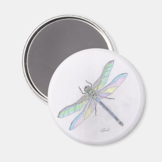 DRAGONFLY-Magnet (rund) Magnet (Vorderseite/Rückseite)