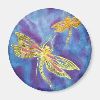 Dragonfly Magnet: Seide von Cyn Mc bemalt Magnet