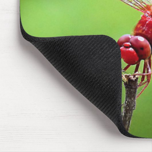 Dragonfly Maus Pad Grün und Rot Mousepad (Ecke)