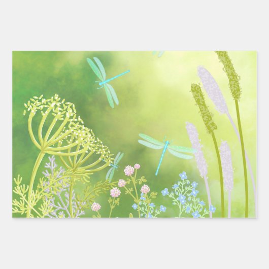 Dragonfly Meadow Geschenkpapier Set (Vorderseite)