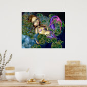 Dragonfly Mermaid ART PRINT Fantasie-Wasserlilien Poster (Küche)