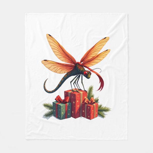 Dragonfly mit Geschenkklatsche Fleecedecke (Vorderseite)