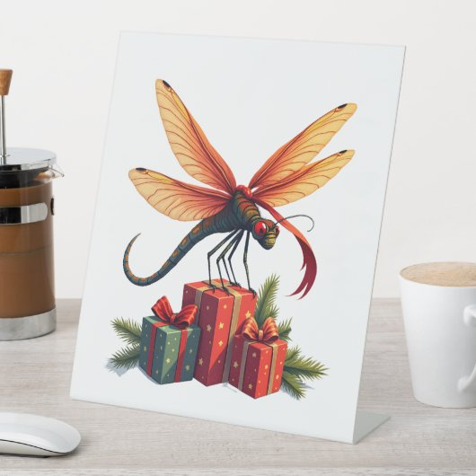 Dragonfly mit Geschenkklatsche Sockelschild (In Situ)