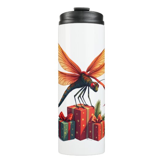 Dragonfly mit Geschenkklatsche Thermosbecher (Vorderseite)