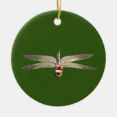 Dragonfly mit Hat Lights Weihnachten Keramik Ornament (Vorne)