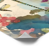 Dragonfly Mixed Media Collage Ephemere Decoupage Poster (Ecke)