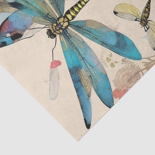Dragonfly Mixed Media Collage Ephemere Decoupage Seidenpapier (Ausschnitt)
