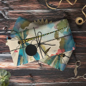 Dragonfly Mixed Media Collage Ephemere Decoupage Seidenpapier