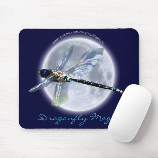 DRAGONFLY & MOON Fantasy Art Mousemat Mousepad (Mit Mouse)