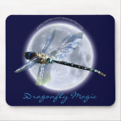 DRAGONFLY & MOON Fantasy Art Mousemat Mousepad (Vorne)