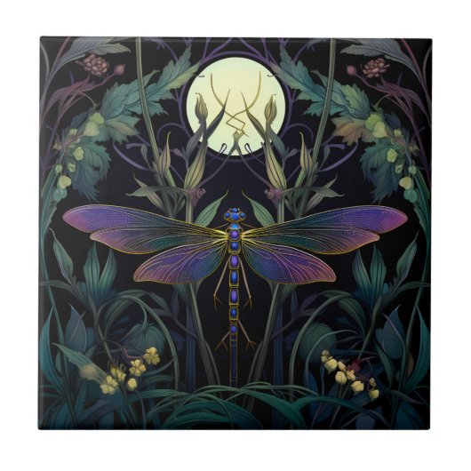 Dragonfly Moon Tile (Swamp Collection) Fliese (Vorderseite)