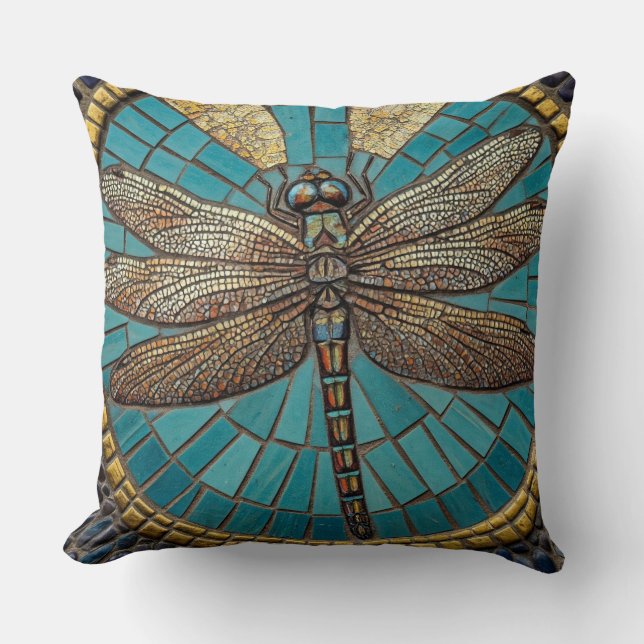 Dragonfly Mosaik Art Kissen (Vorderseite)