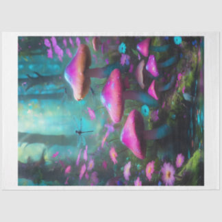 Dragonfly Mushroom Forest Tissue Paper Seidenpapier