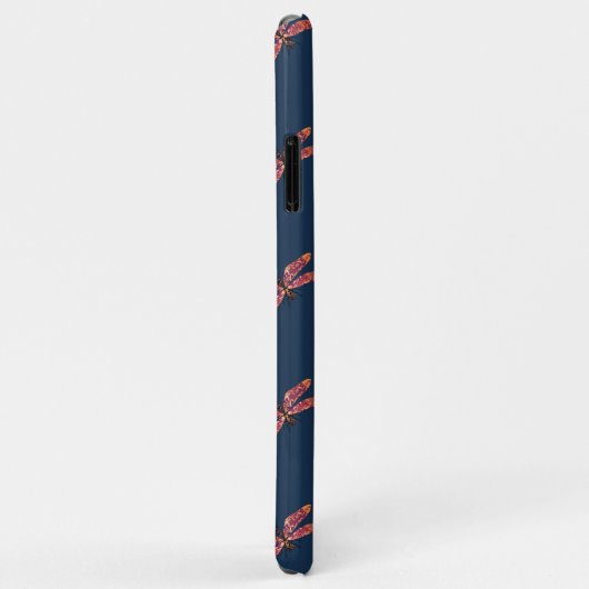 Dragonfly-Muster in Midnight Blue Case-Mate iPhone Hülle (Hinten/Rechts)
