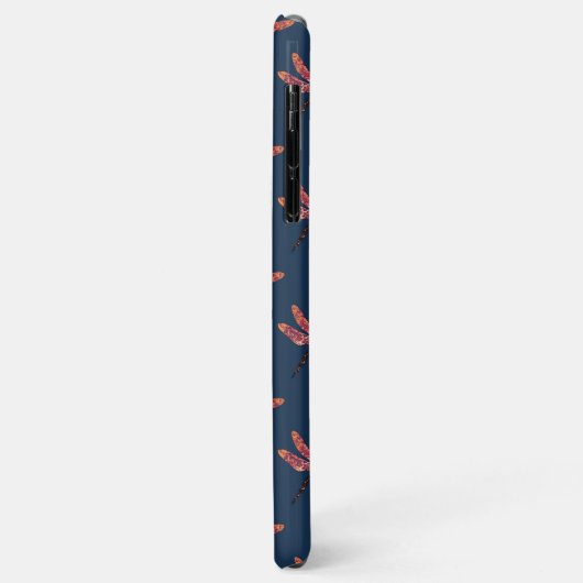 Dragonfly-Muster in Midnight Blue Case-Mate iPhone Hülle (Hinten/Links)