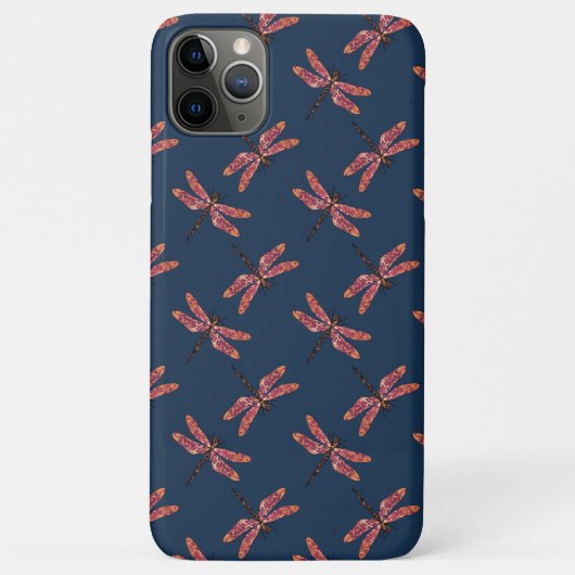 Dragonfly-Muster in Midnight Blue Case-Mate iPhone Hülle (Rückseite)