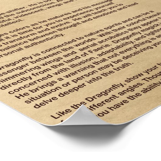 DRAGONFLY MYTHOLOGY POSTER (Ecke)