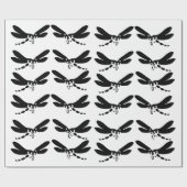 Dragonfly Natur Insekten Silhouette Art Geschenkpapier (Flach)