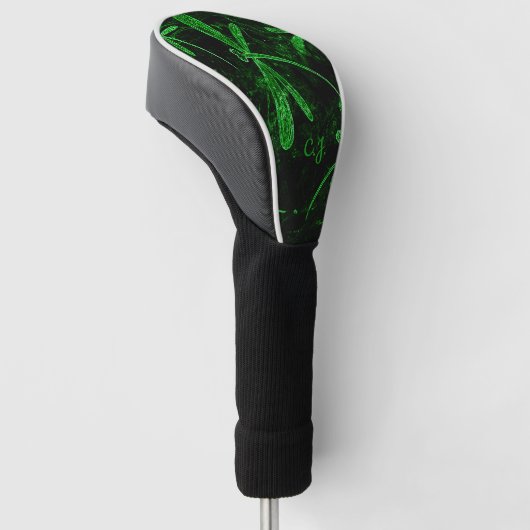Dragonfly Neon Green Golf Headcover (angewinkelt)