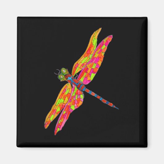 Dragonfly-Neon-Insektenbild Magnet (Vorne)